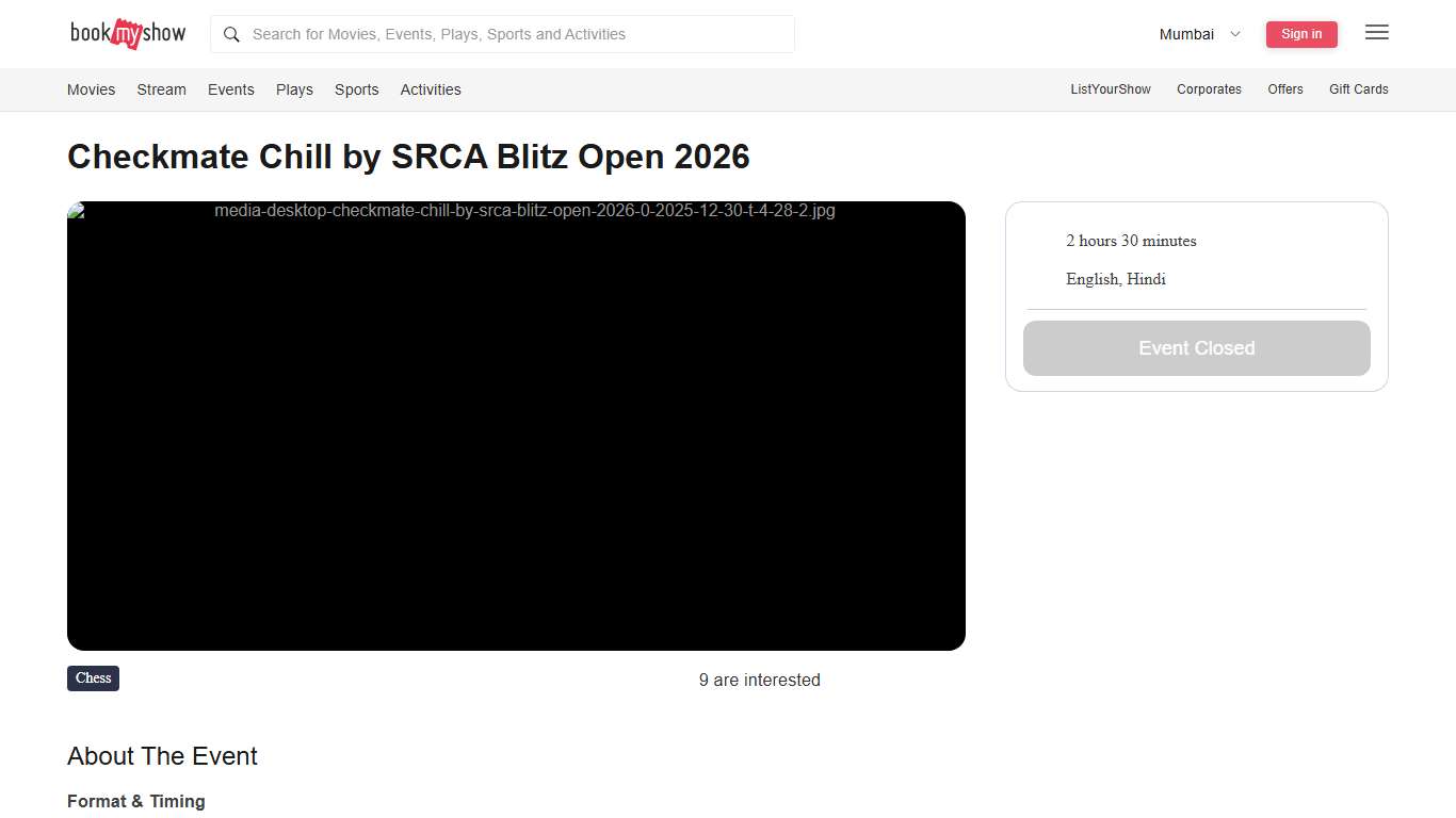 Checkmate Chill by SRCA Blitz Open 2026