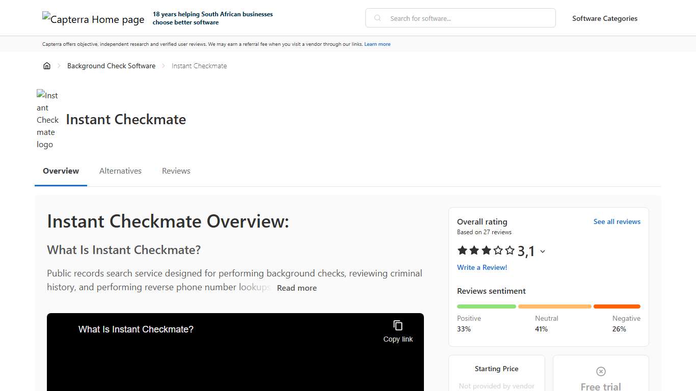 Instant Checkmate Price, Reviews & Features - Capterra South Africa 2026