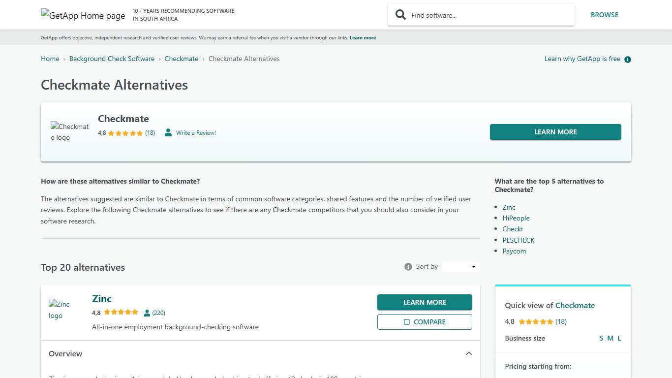 Checkmate Alternatives GetApp South Africa 2026