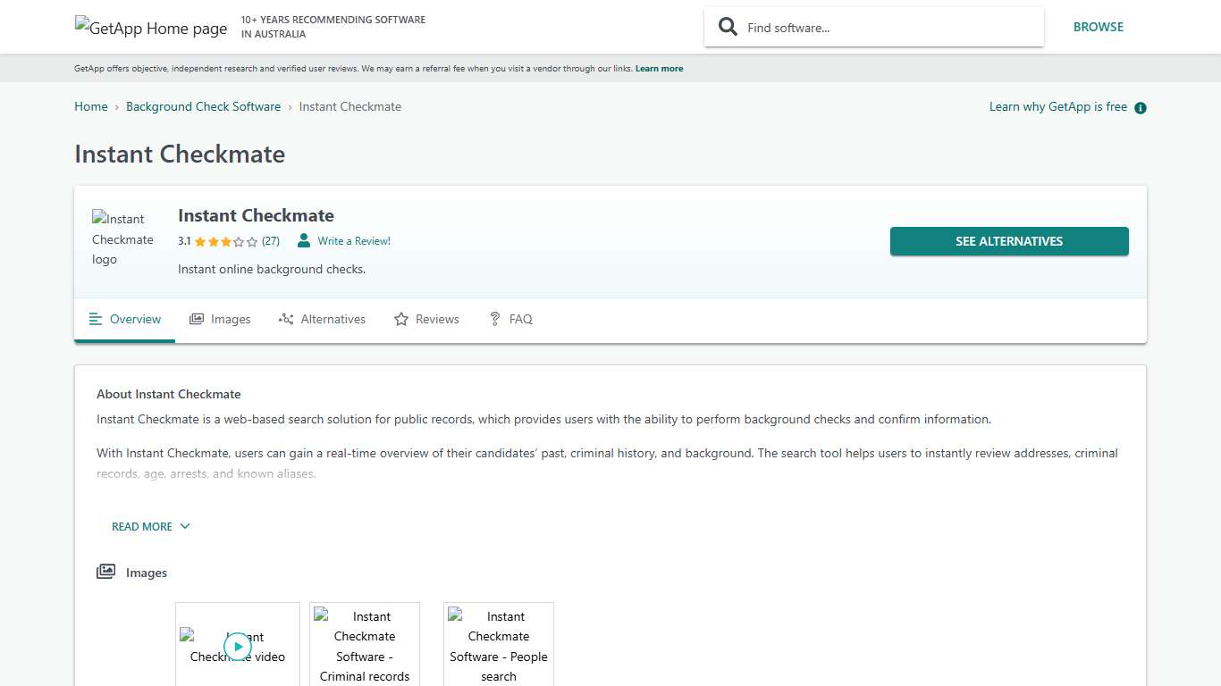 Instant Checkmate Reviews, Cost & Features GetApp Australia 2026